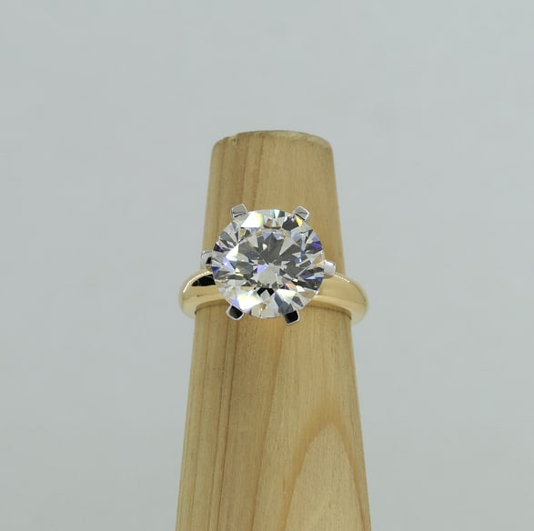 14K Yellow Gold 4.00 CT Round Brilliant Diamond Solitaire Engagement Ring (1 of 4)
