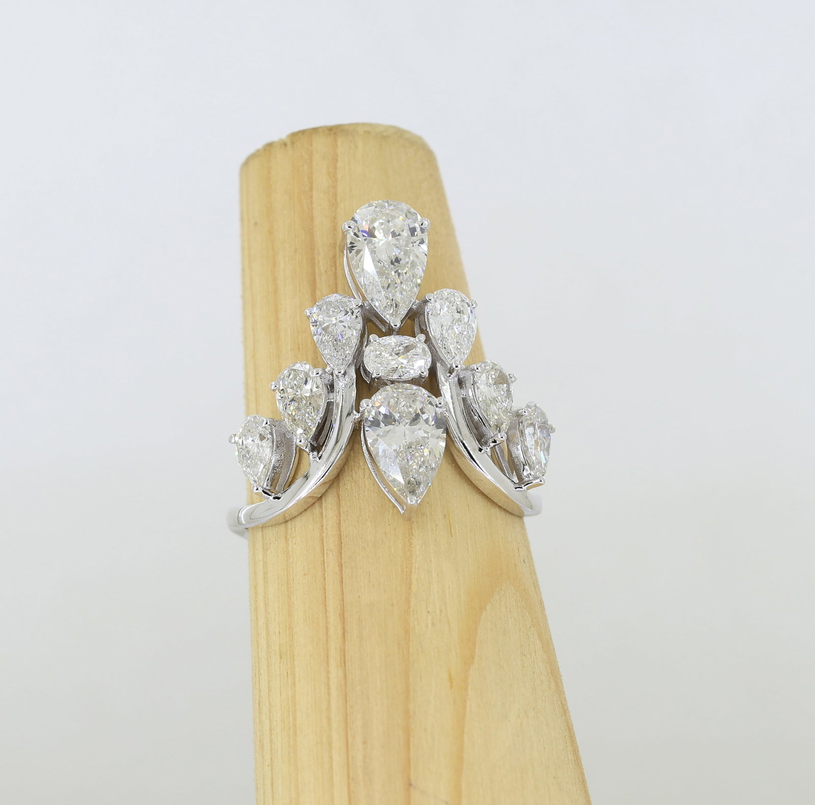 6.00 Ct Pear Lab Grown Diamond Ring 14k White Gold Bridal Jewelry Gift: 6.00 Ct Pear Lab Grown Diamond Ring 14k White Gold Bridal Jewelry Gift Ring Size Us 7.00 us Ring Size change available
