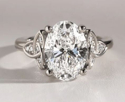 4 Carat Lab Grown Oval Diamond Engagement Ring in 14 kt White Gold (1 of 4)