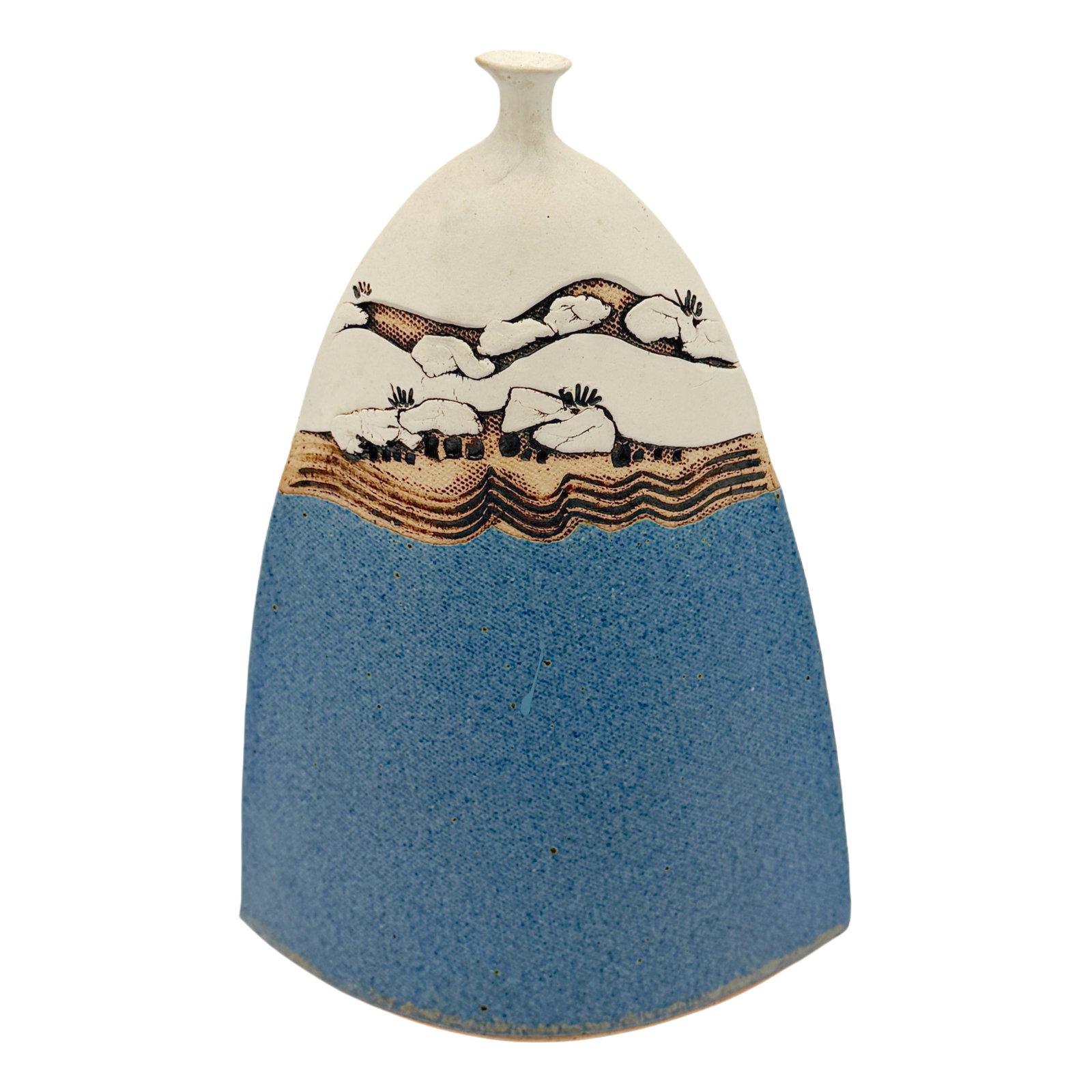 Rick Schlag Signed Southwestern Handmade Stoneware Art Pottery Vase 1990: Rick Schlag Signed Southwestern Handmade Stoneware Art Pottery Vase 1990 Provenance Florida estate find. Medium Stoneware Approx. Size