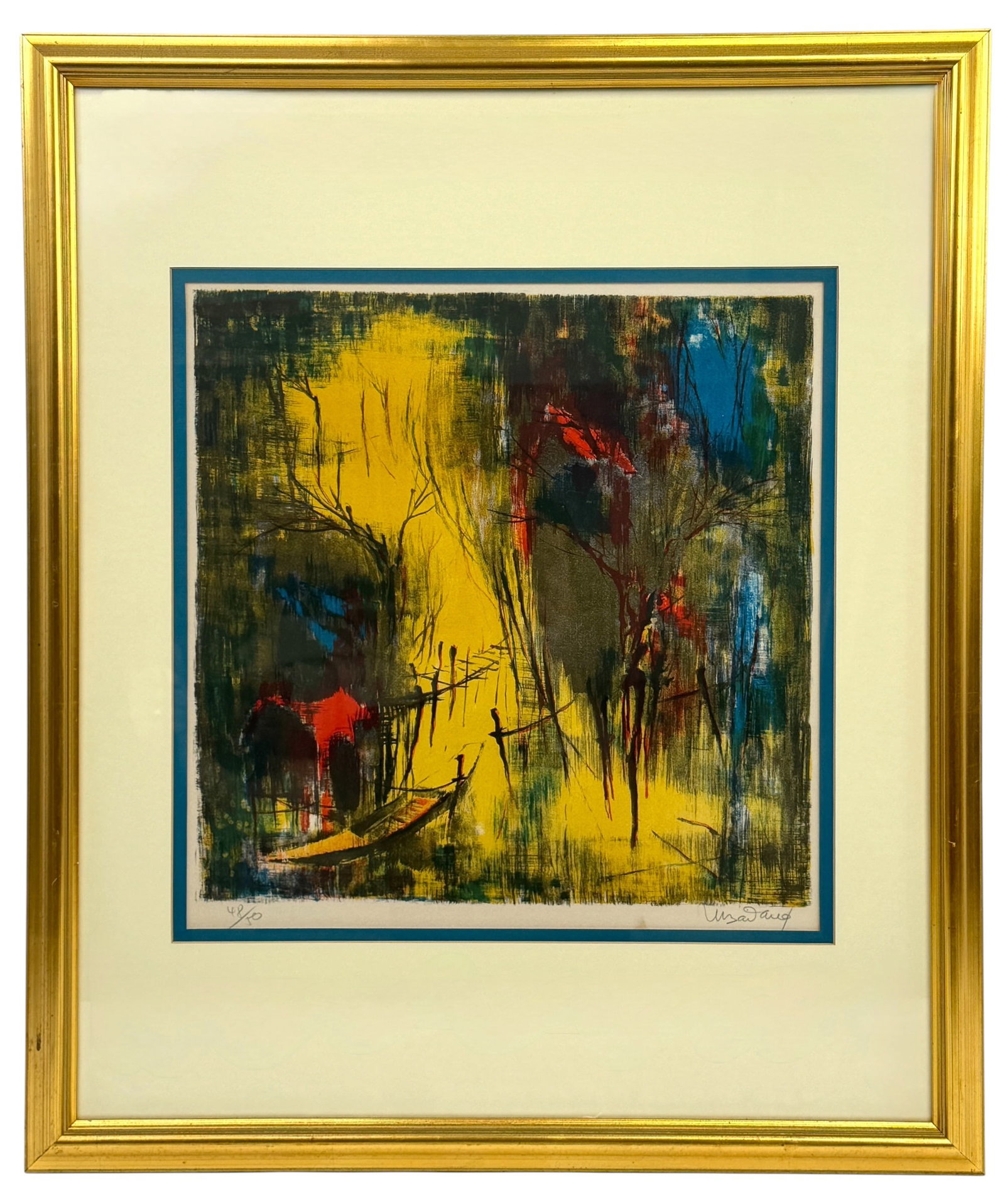 Hoi Lebadang (1921-2015) Pencil Signed Ltd Ed 50 French Vietnamese Modernist Lithograph Print: Hoi Lebadang (1921-2015) Pencil Signed Ltd Ed 50 French Vietnamese Modernist Lithograph Print Signature Signed “Lebadang” lower right, numbered “48/50” lower left