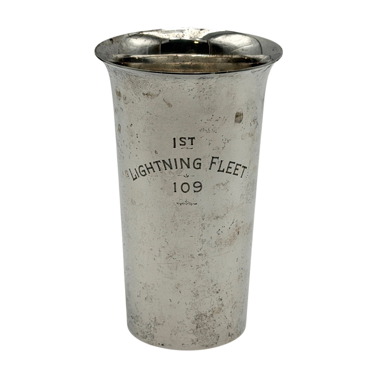 Antique Sterling Silver 1st Place Lightning Fleet 109 Sailing Trophy Cup 133g