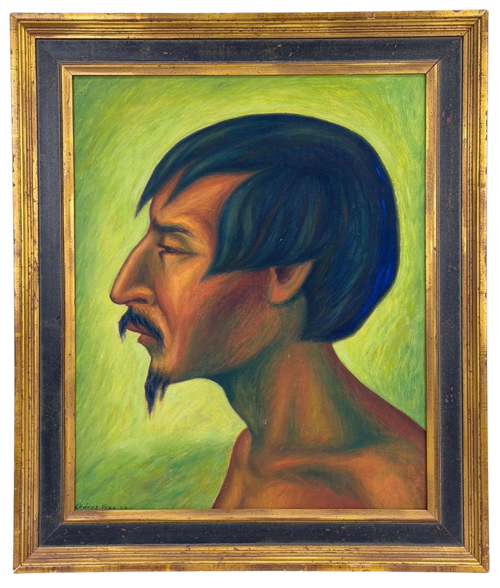 Guillermo Chávez Vega (Mexican, 1931-1990) Social Realist Oil Guadalajara Muralist Jalisco