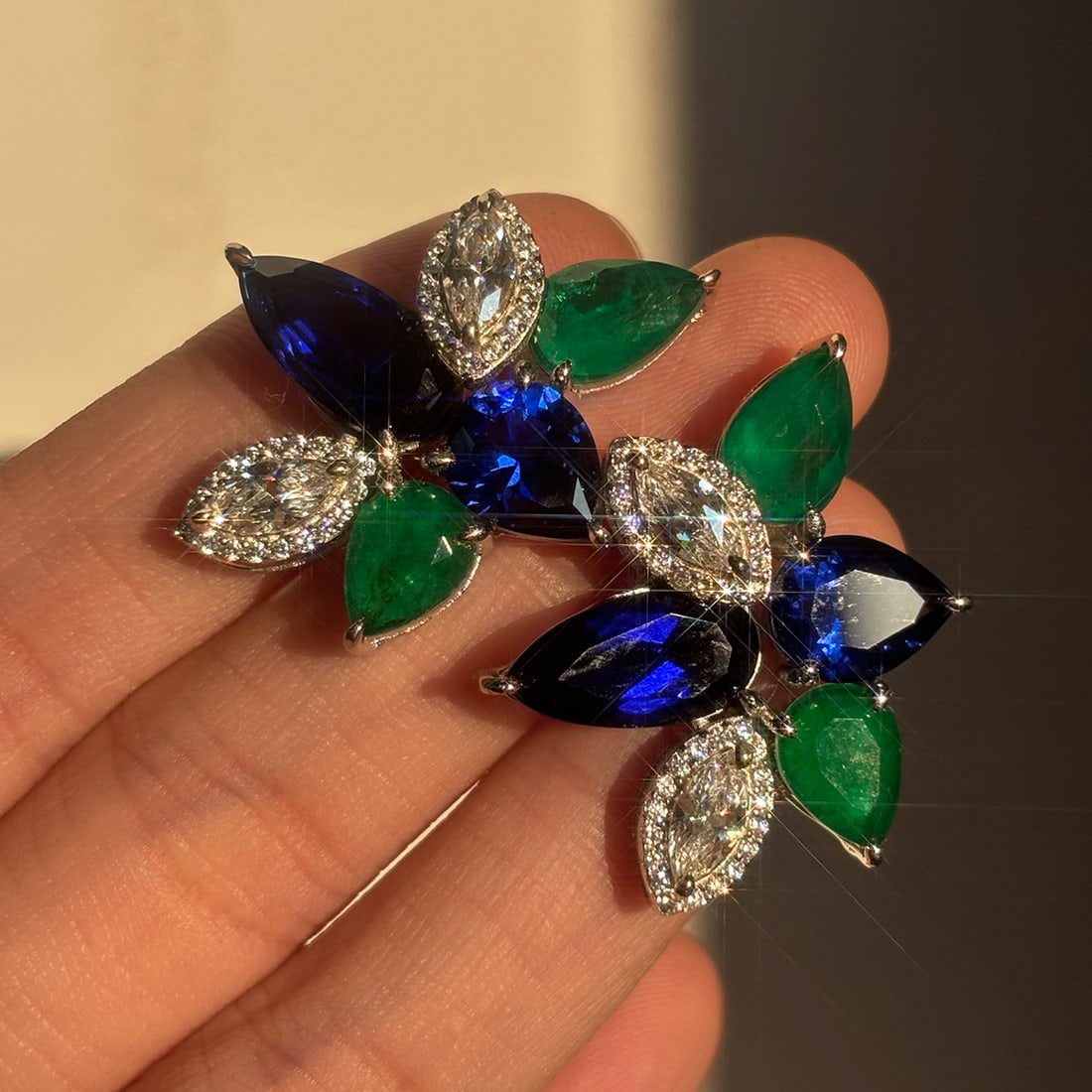 Triple Tone Cluster Design Earrings - 3