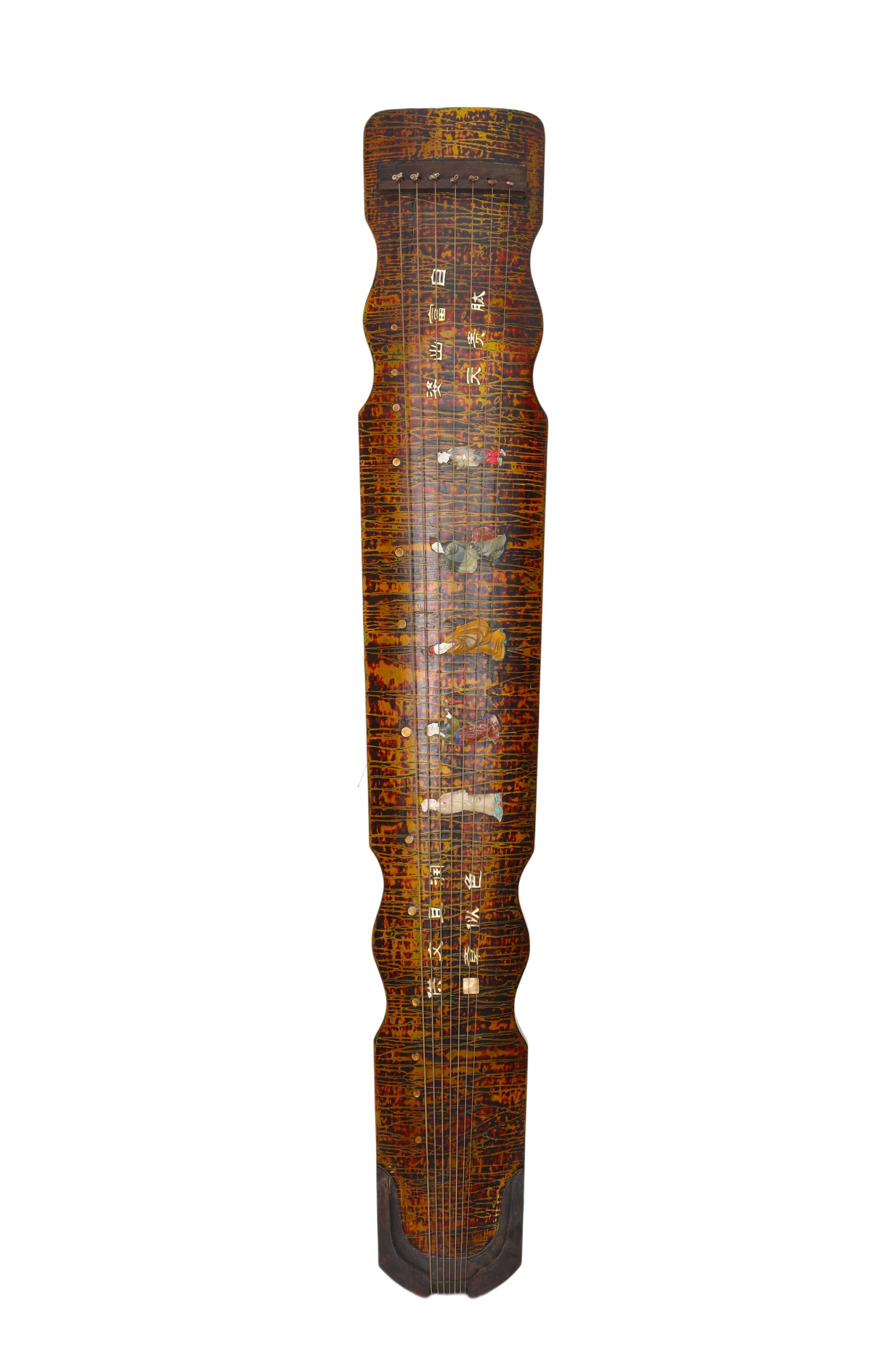 THE QING DYNASTY "YUYUE" STYLE GUQIN WITH INLAID FIGURE AND POEM PATTERNS (1 of 11)