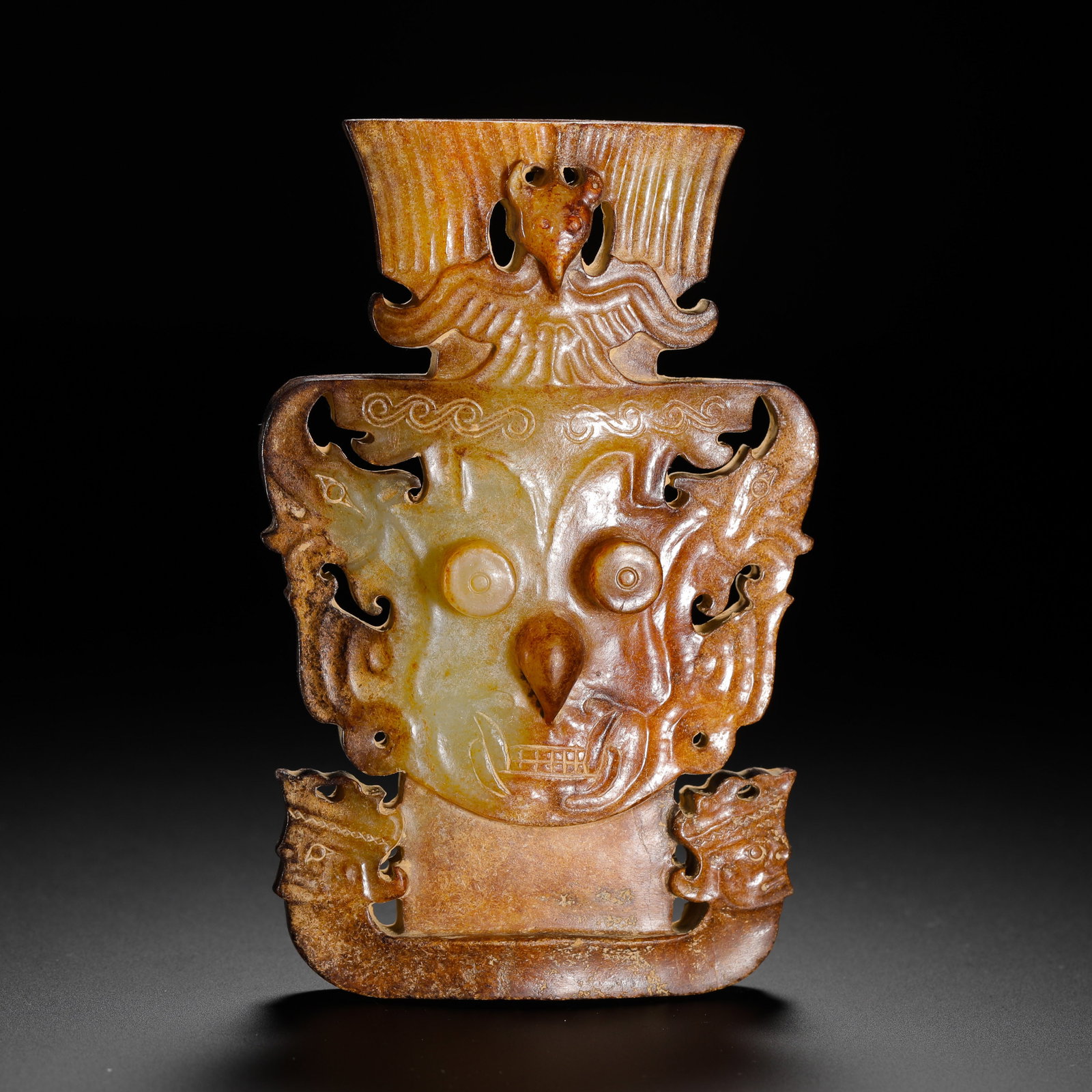 SHIJIAHE CULTURE JADE DEITY FACE COMPOSITE PENDANT (1 of 8)