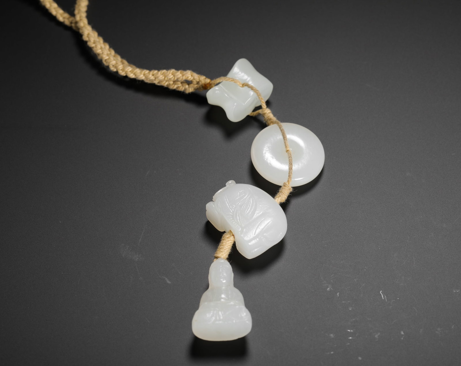 QING DYNASTY HETIAN WHITE JADE PENDANT WITH MANY TREASURES (1 of 7)