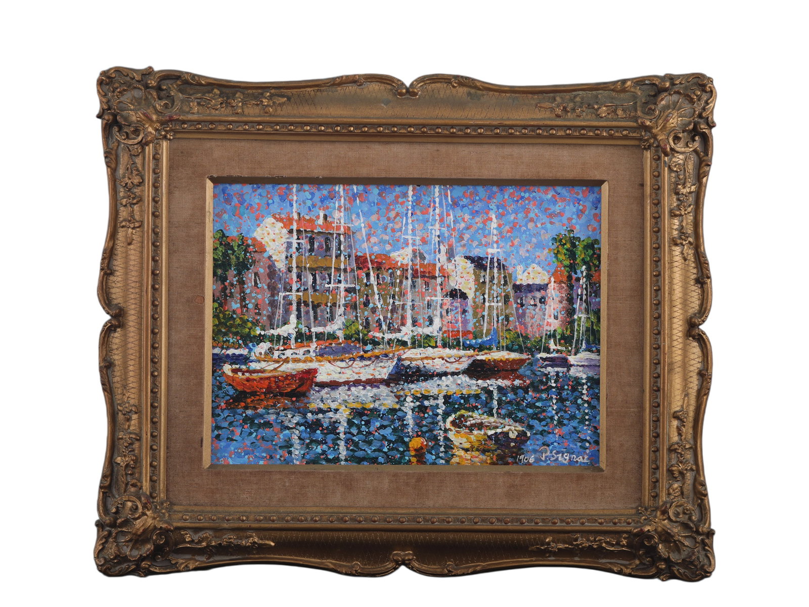 PAUL SIGNAC (FRENCH 1863-1935), ATTRIBUTED TO,OIL ON CANVAS, ORIGINAL PERIOD FRAME (1 of 6)