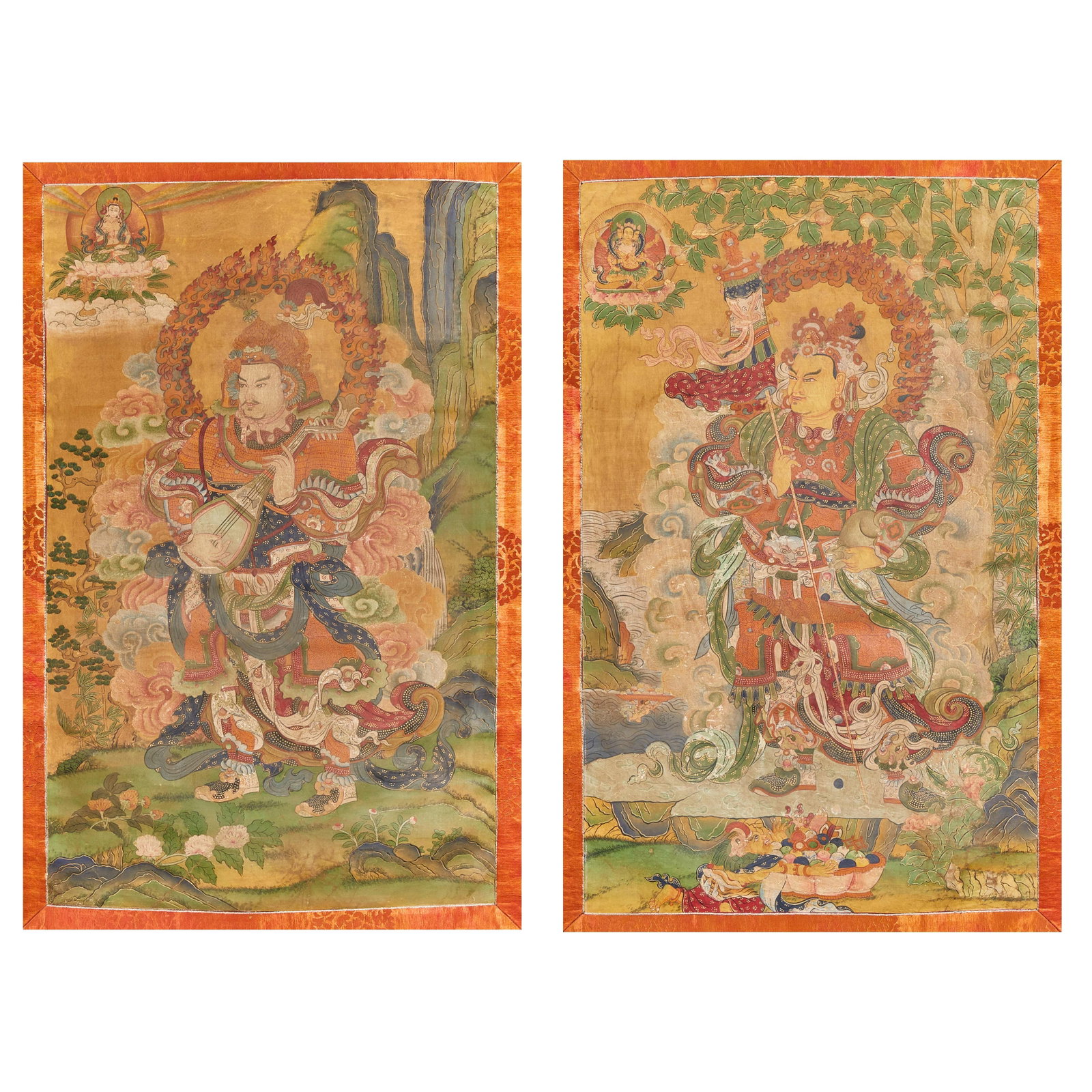 QING DYNASTY PAINTING THANGKA: H:75cm,W:47cm
