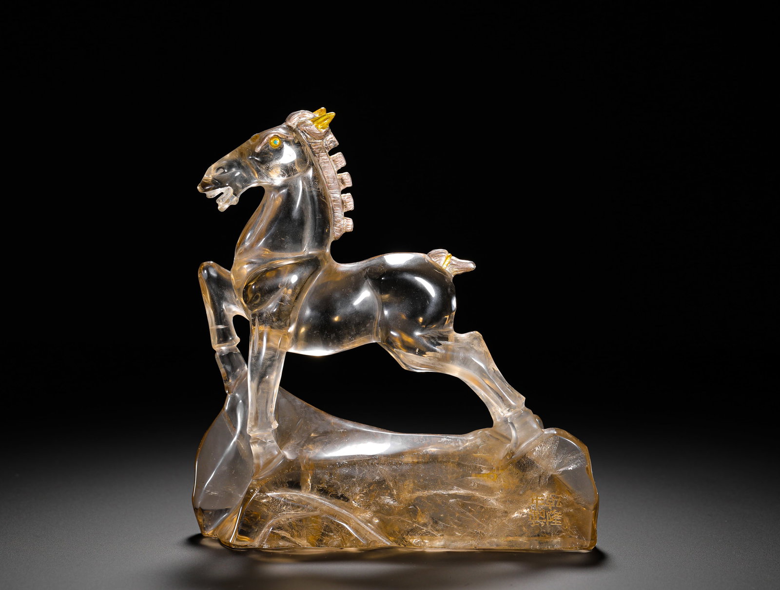 CRYSTAL HORSE ORNAMENTS FROM THE QIANLONG PERIOD OF THE QING DYNASTY