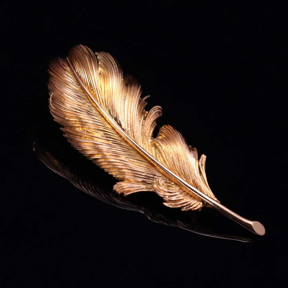 Retro 18K gold feather - 2