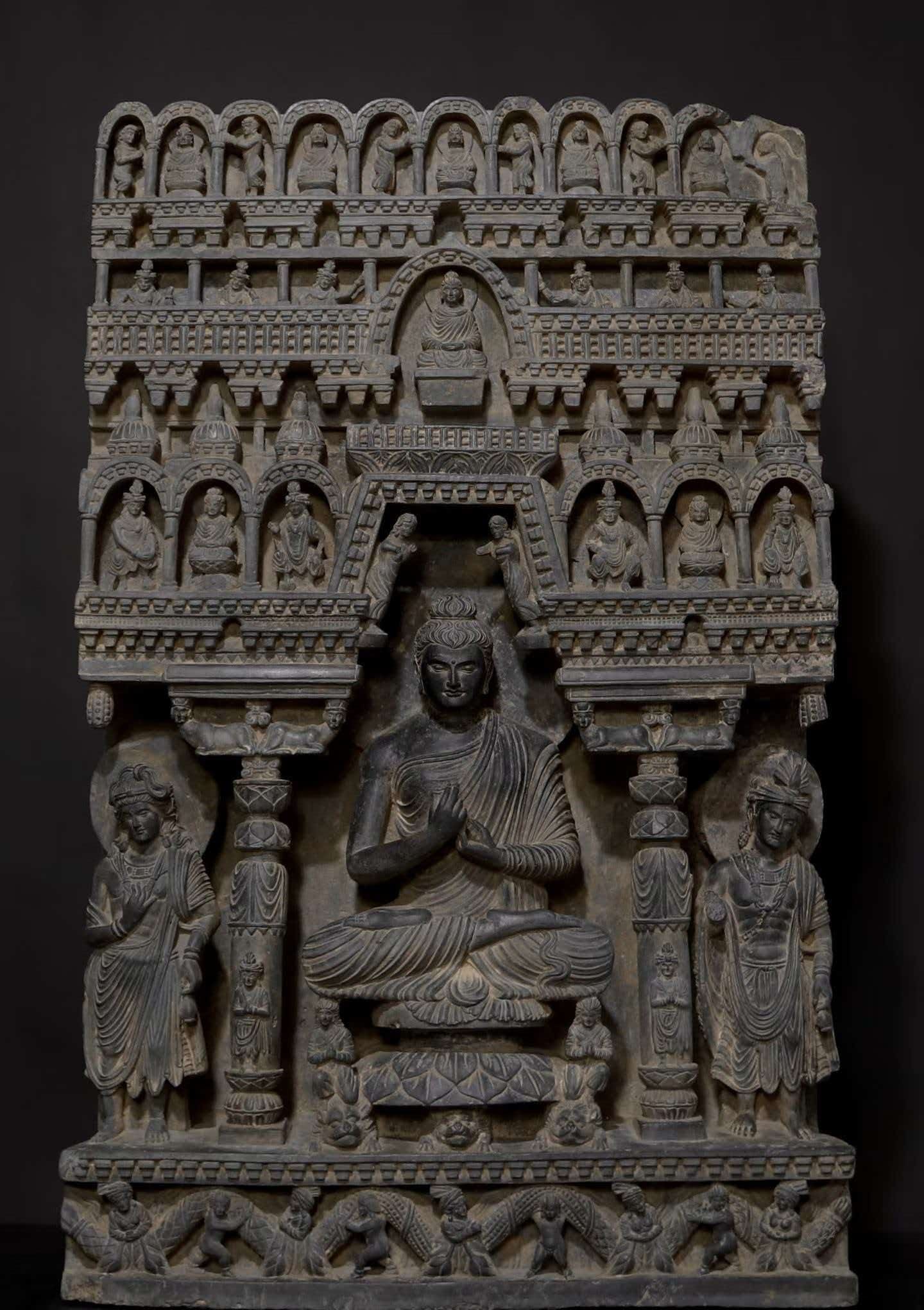 3rd century Gandhara grey schist Buddha slab (1 of 9)