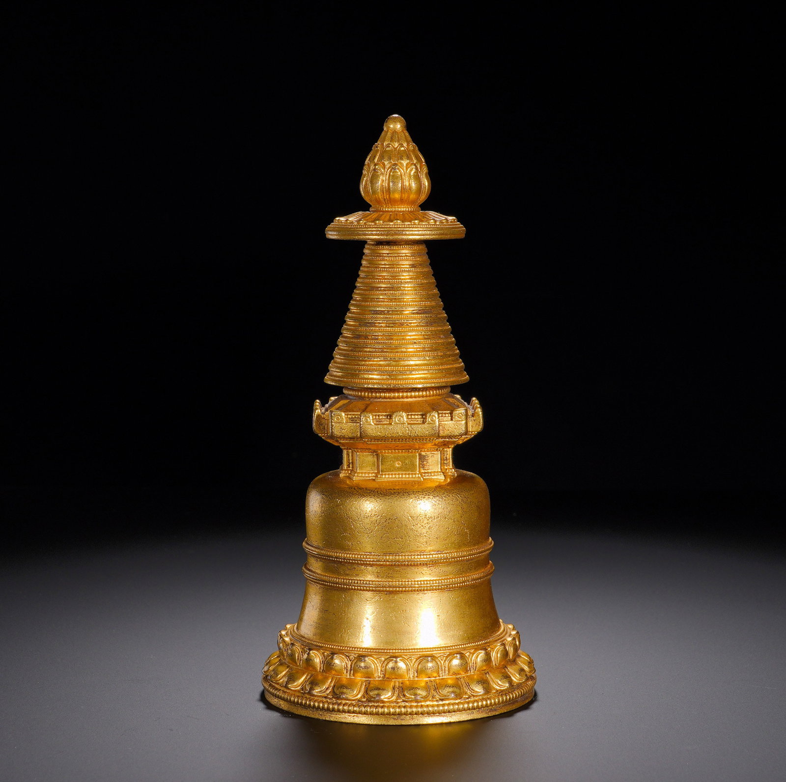 Tang Dynasty gilded copper Kadampa stupa (1 of 9)