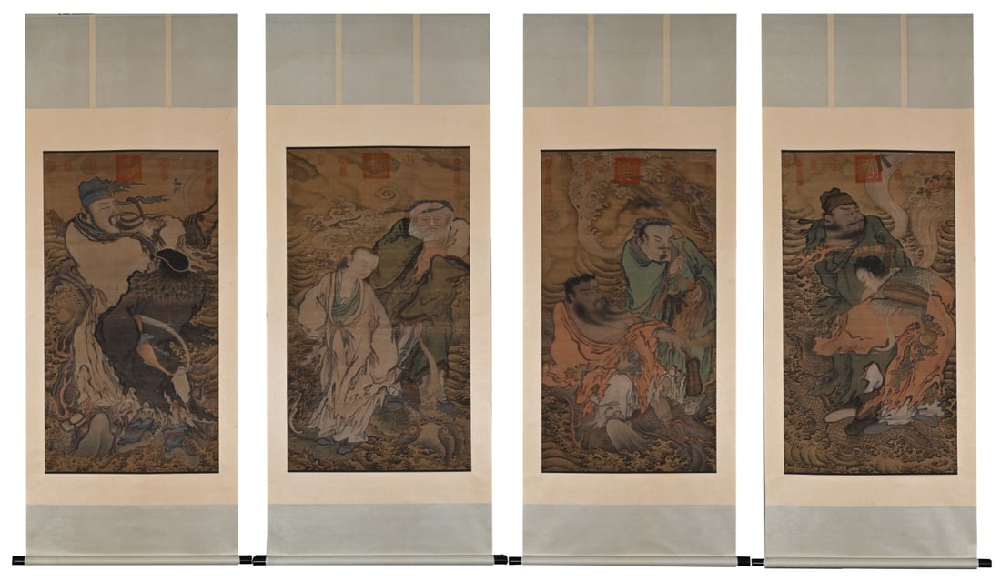 An anonymous figure standing scroll of the Ming Dynasty (1 of 9)