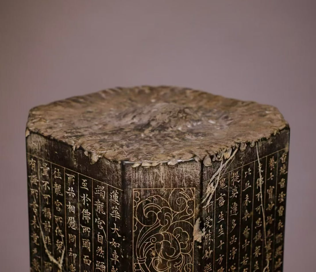 Tang Dynasty bluestone octagonal prayer pillar - 3