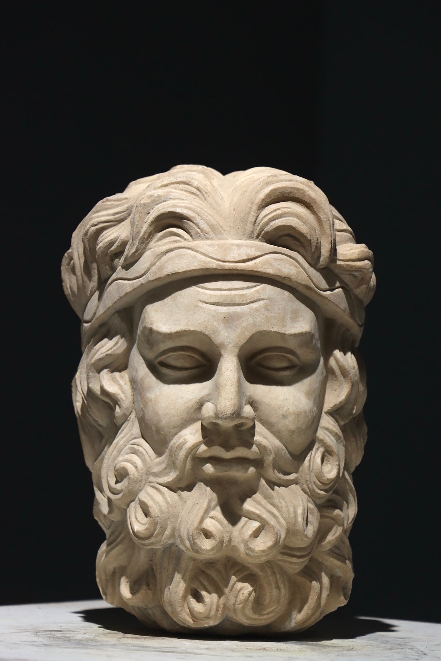 A 3-century ancient Greek stone statue of Zeus' head (1 of 7)