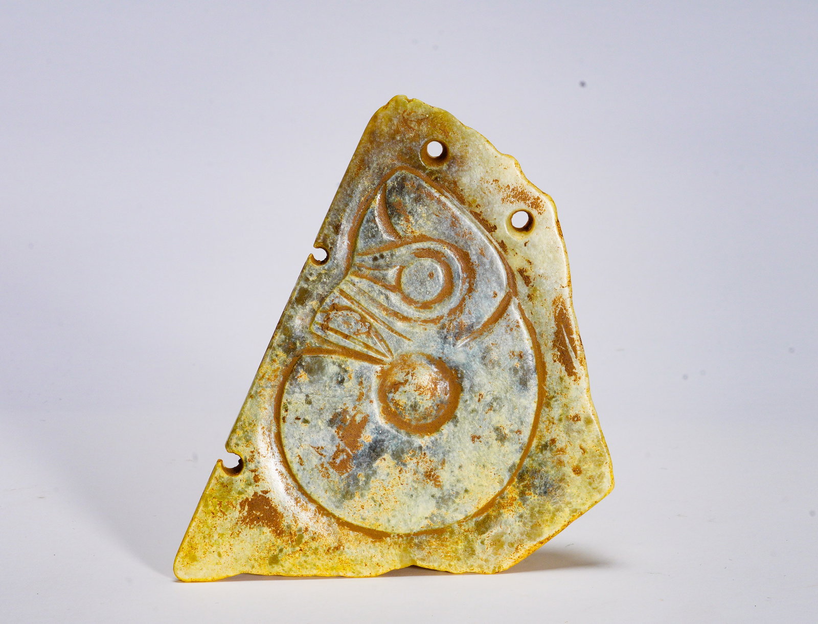 Red Mountain period Jade pig-dragon pendant: Height:8.5cm(3.35in) Width:12cm(4.72in) Weight:190g(0.42lb)