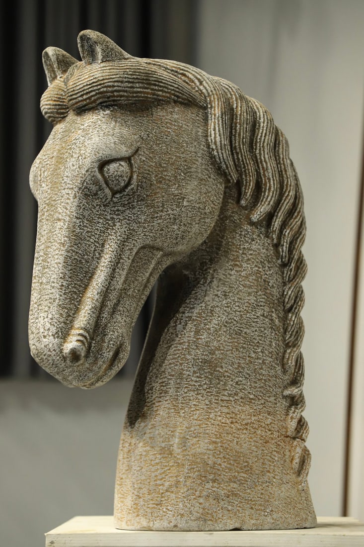 A Han Dynasty stone-carved horse head (1 of 9)