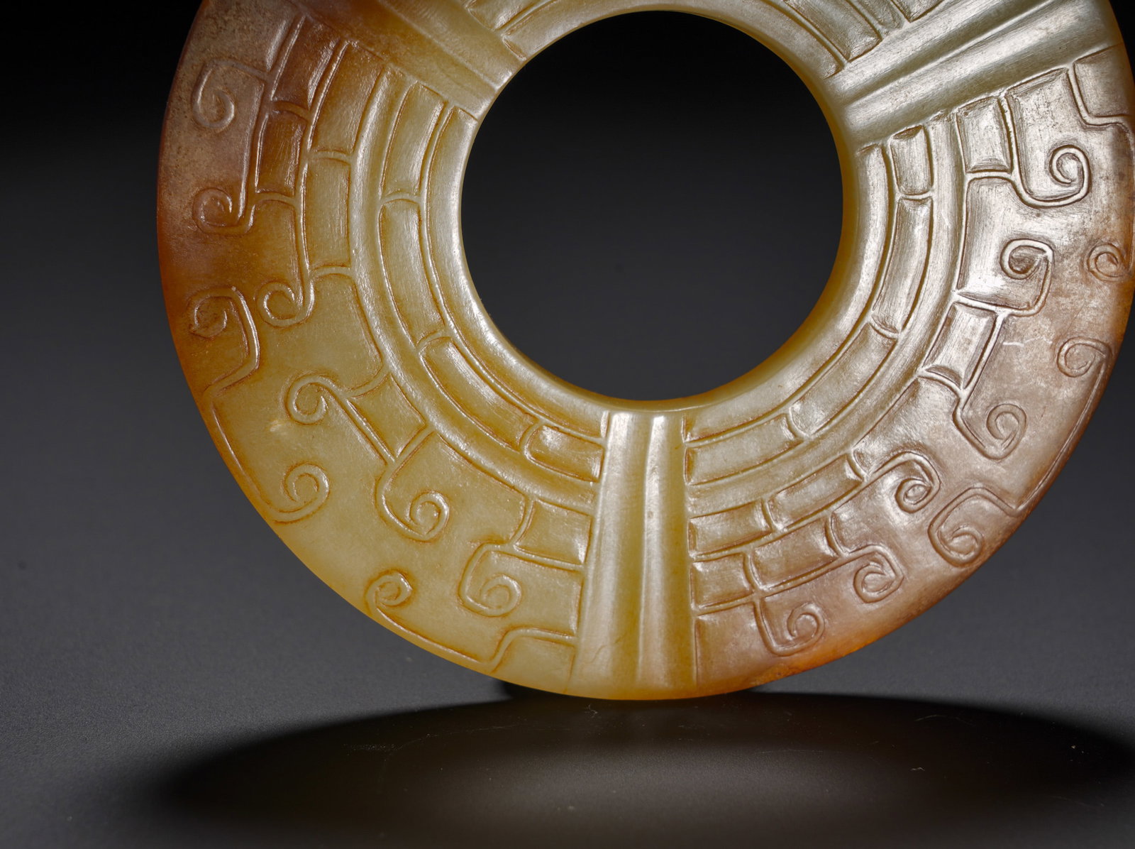 Han Dynasty Hetian jade hook cloud patterned yuan - 8