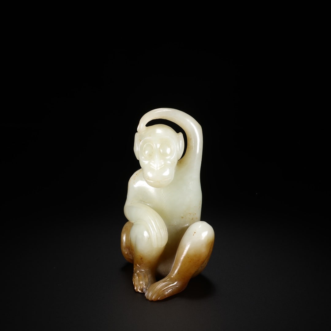 Han Hetian jade Monkey pendant - 3