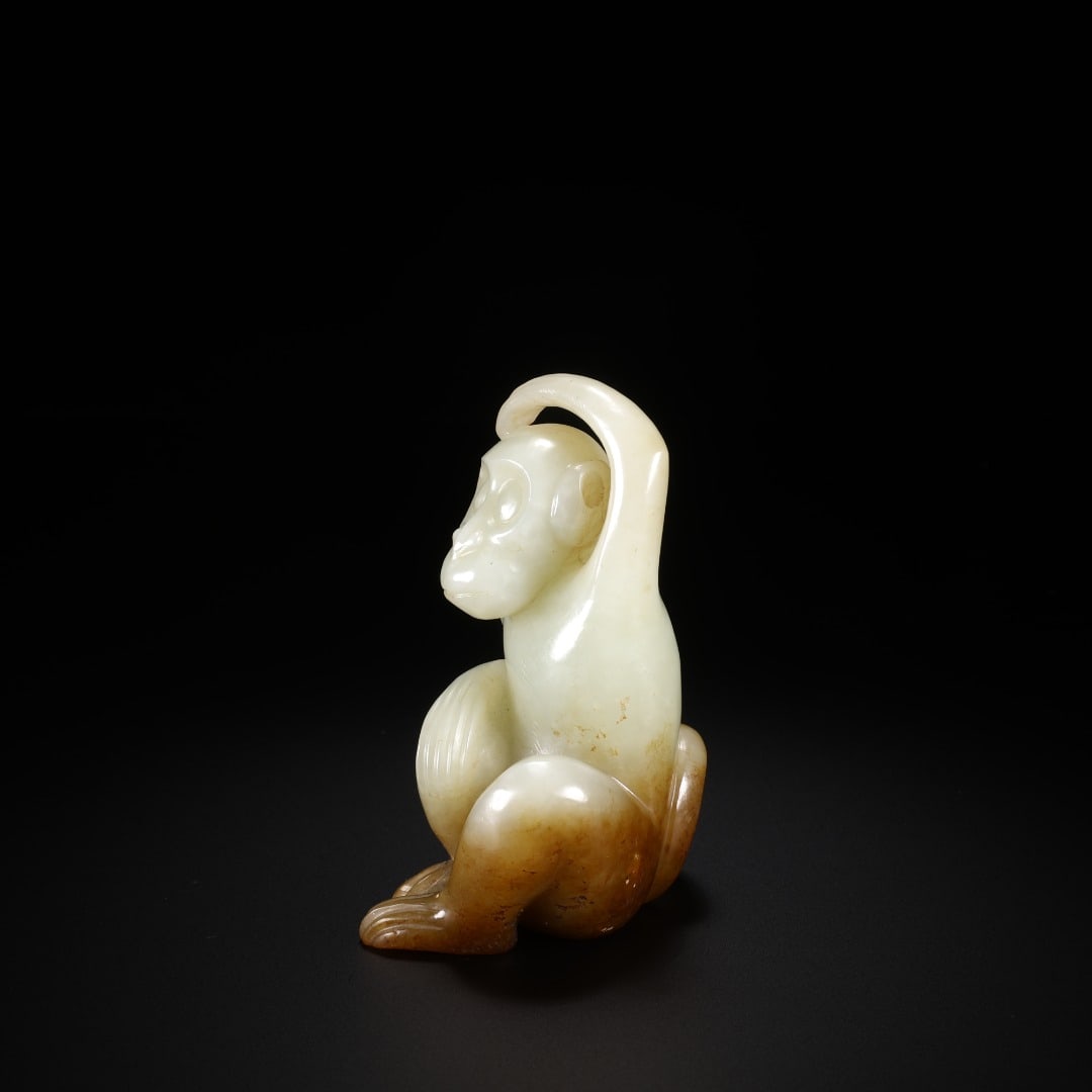 Han Hetian jade Monkey pendant - 4