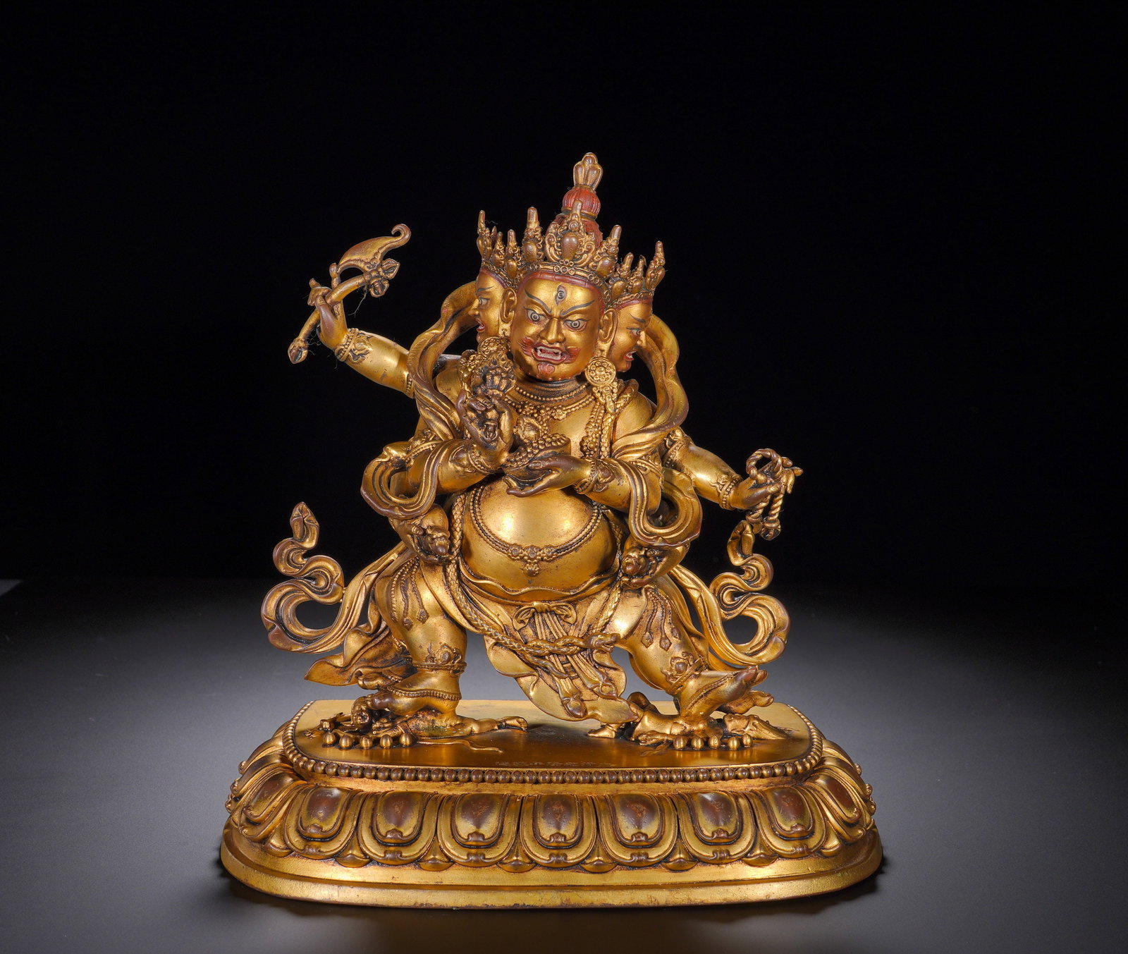 Qing Dynasty Qianlong Gilded Bronze Guardian God of Wealth (1 of 12)
