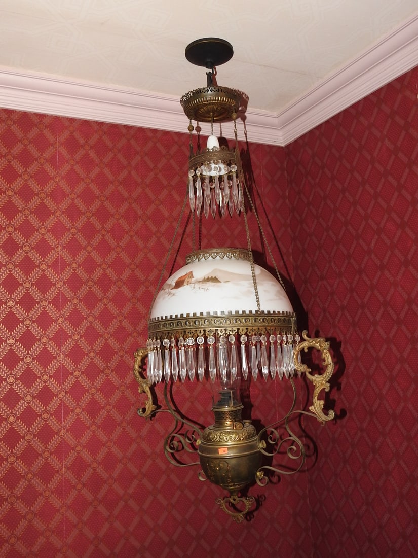 Antique Victorian Hanging Parlor Lamp (1 of 6)