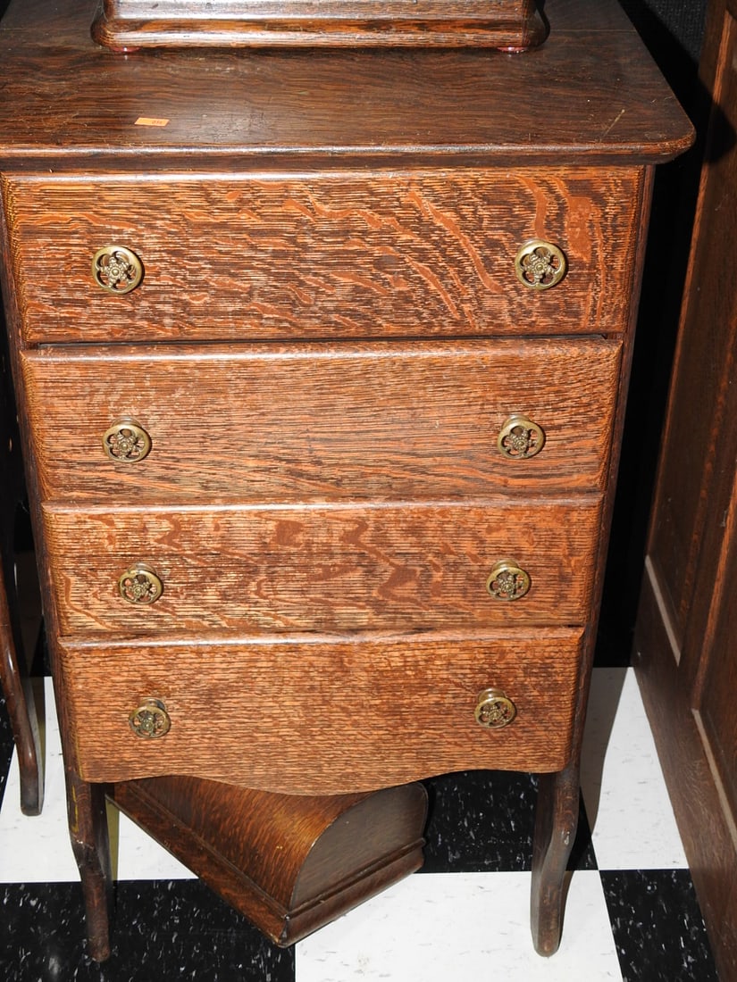Antique Oak Multi-Drawer Cabinet (1 of 9)