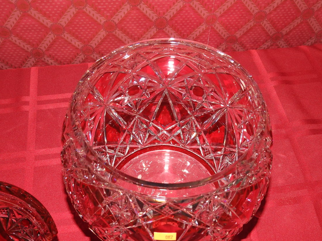 Ruby Flash Cut-to-Clear Covered Candy Jar - 5