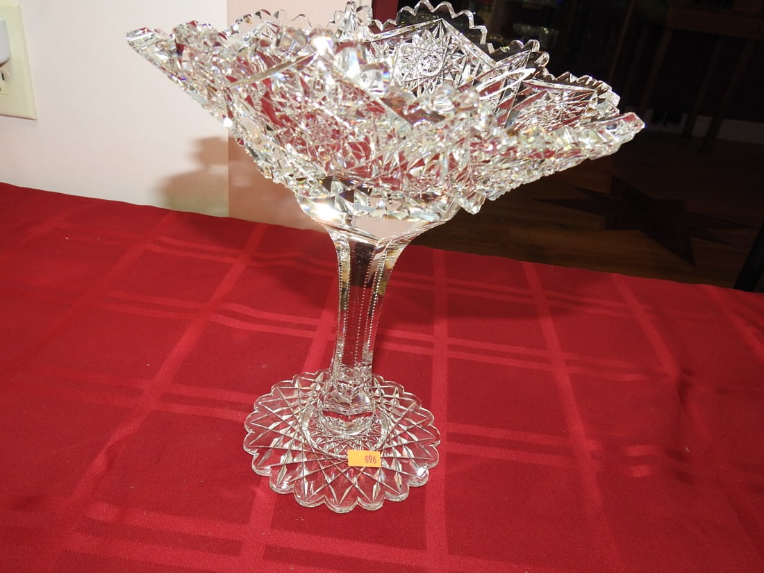 ABP Cut Glass Pedestal Centerpiece Bowl (1 of 4)