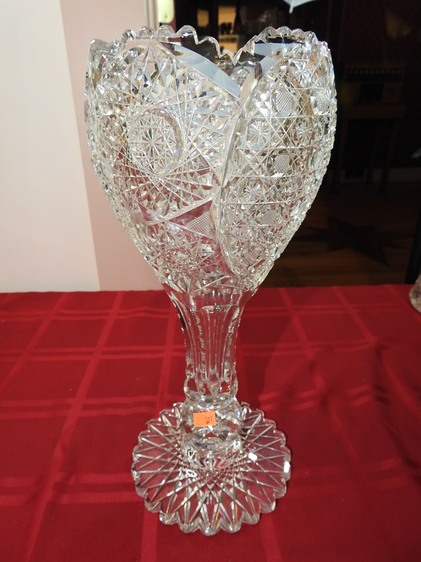 ABP Cut Glass Pedestal Centerpiece Bowl (1 of 5)