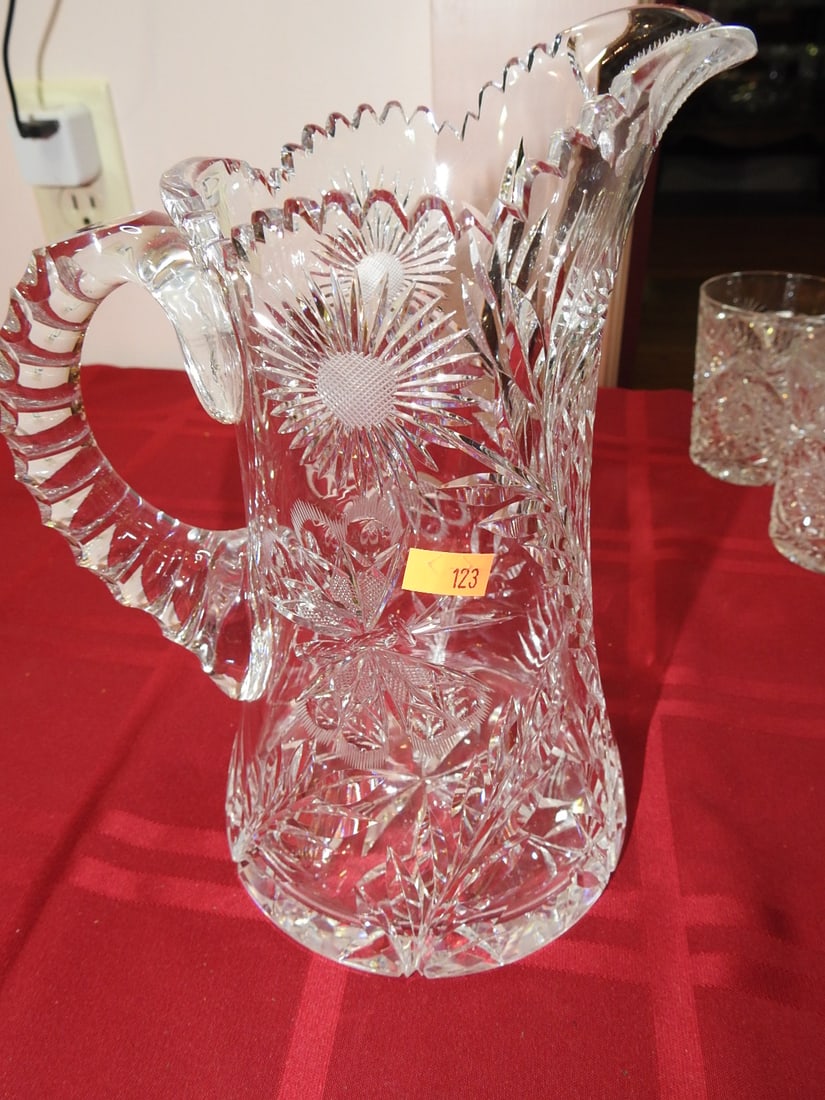 Cut Glass Tankard Water Pitcher (1 of 5)