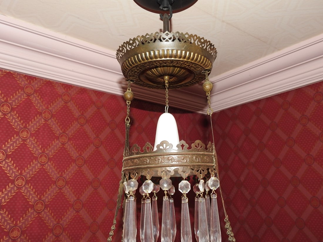Antique Victorian Hanging Parlor Lamp - 5