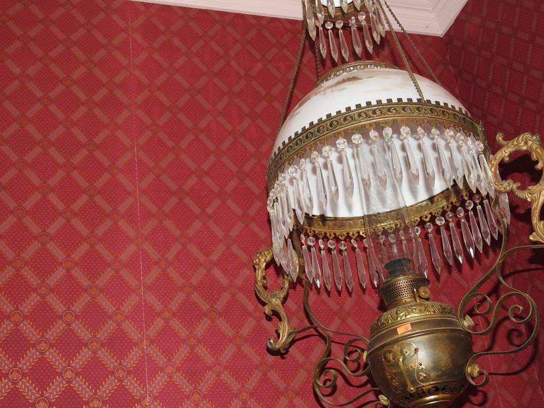 Antique Victorian Hanging Parlor Lamp - 6