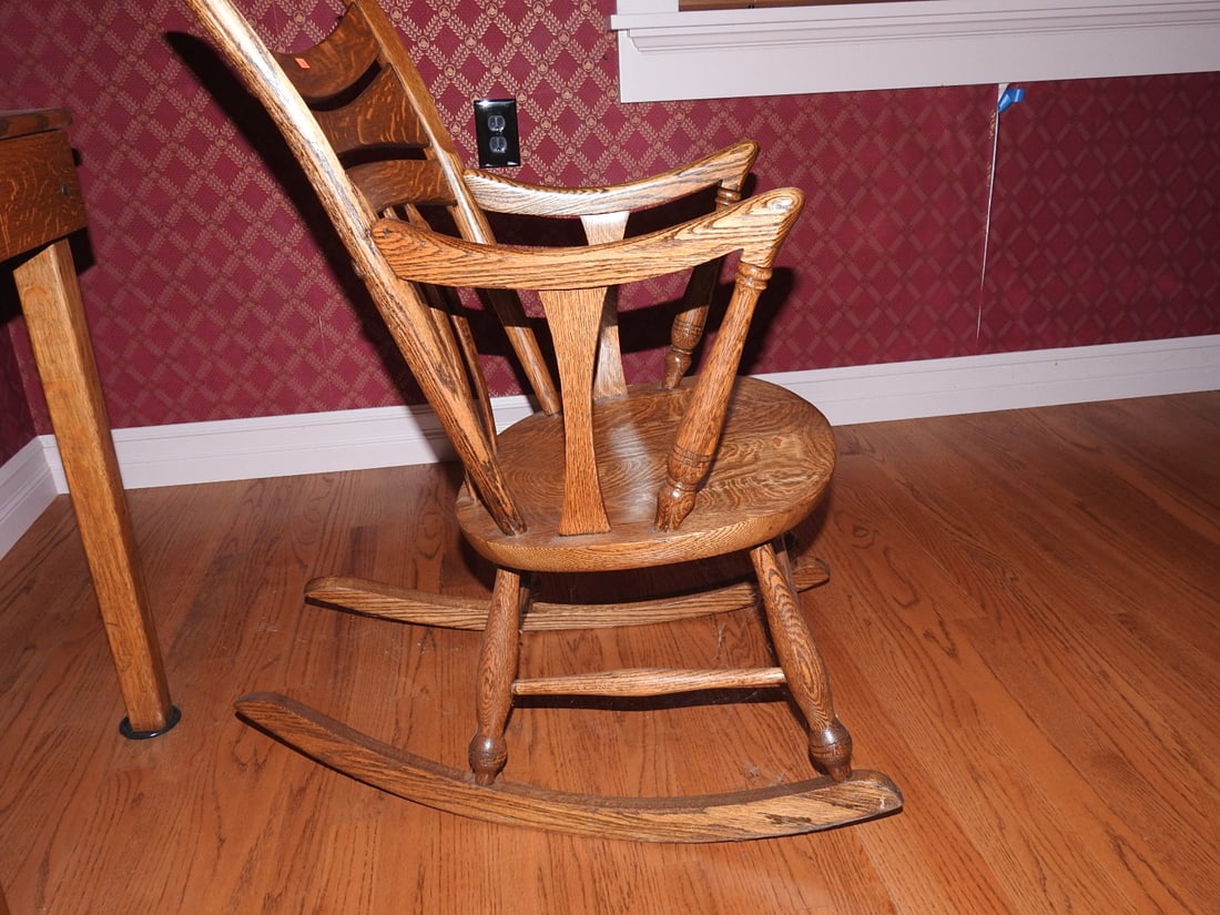 Antique Wooden Rocking Chair - 3