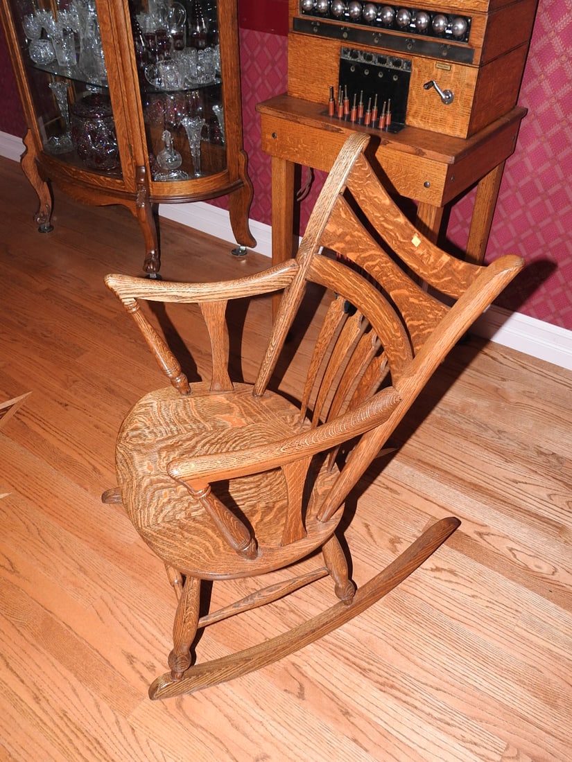 Antique Wooden Rocking Chair - 5