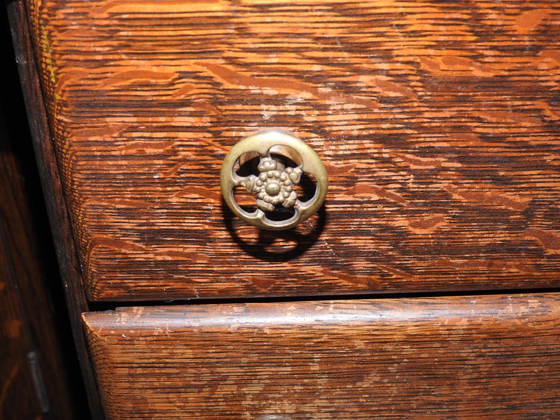 Antique Oak Multi-Drawer Cabinet - 2