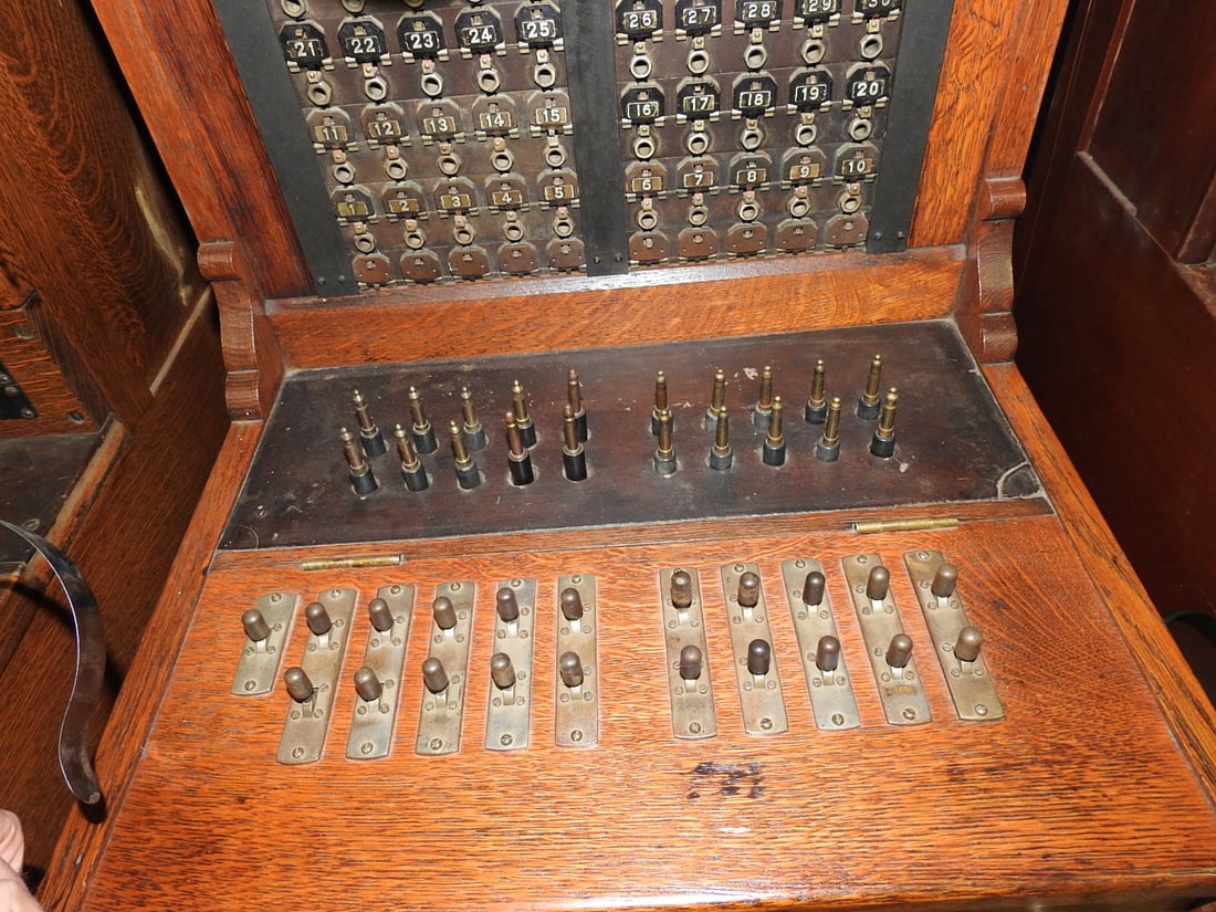 Kellogg 100-Line Oak Telephone Switchboard - 4