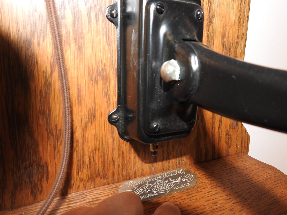 Montgomery Ward Diamond Oak Wall Telephone - 4
