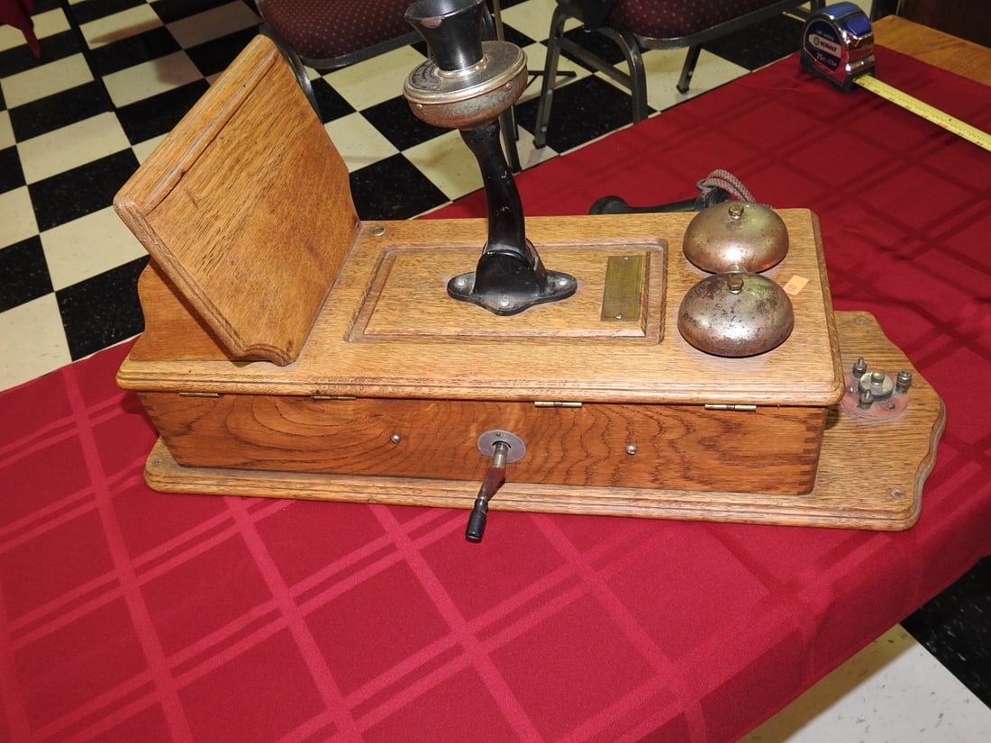 Marshall-Wells Co. Oak Desk Telephone - 6