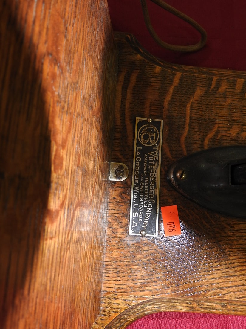 The Votey-Berger Co. Oak Desk Telephone - 2