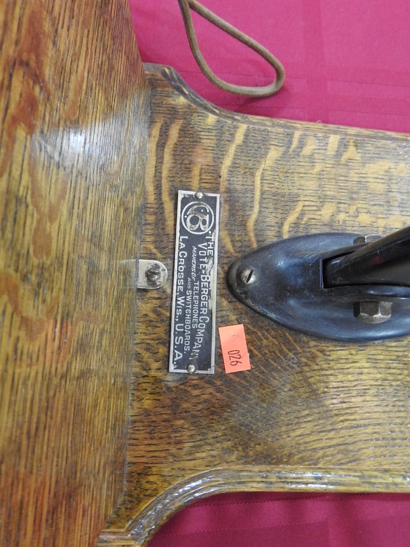 The Votey-Berger Co. Oak Desk Telephone - 3