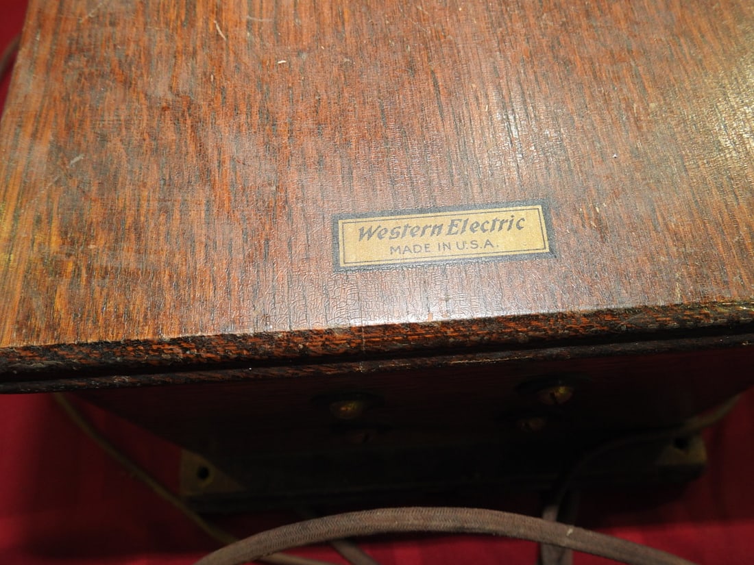 Western Electric Oak Telephone with Bells - 2