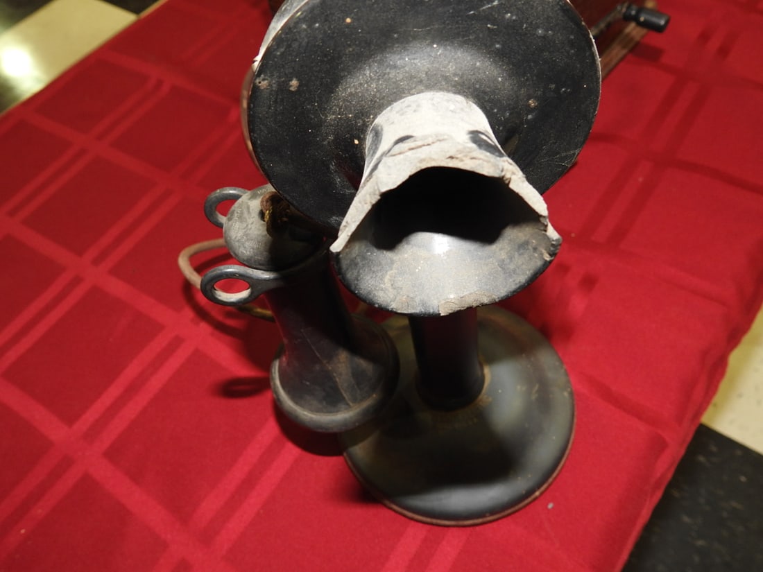 Western Electric Oak Telephone with Bells - 4