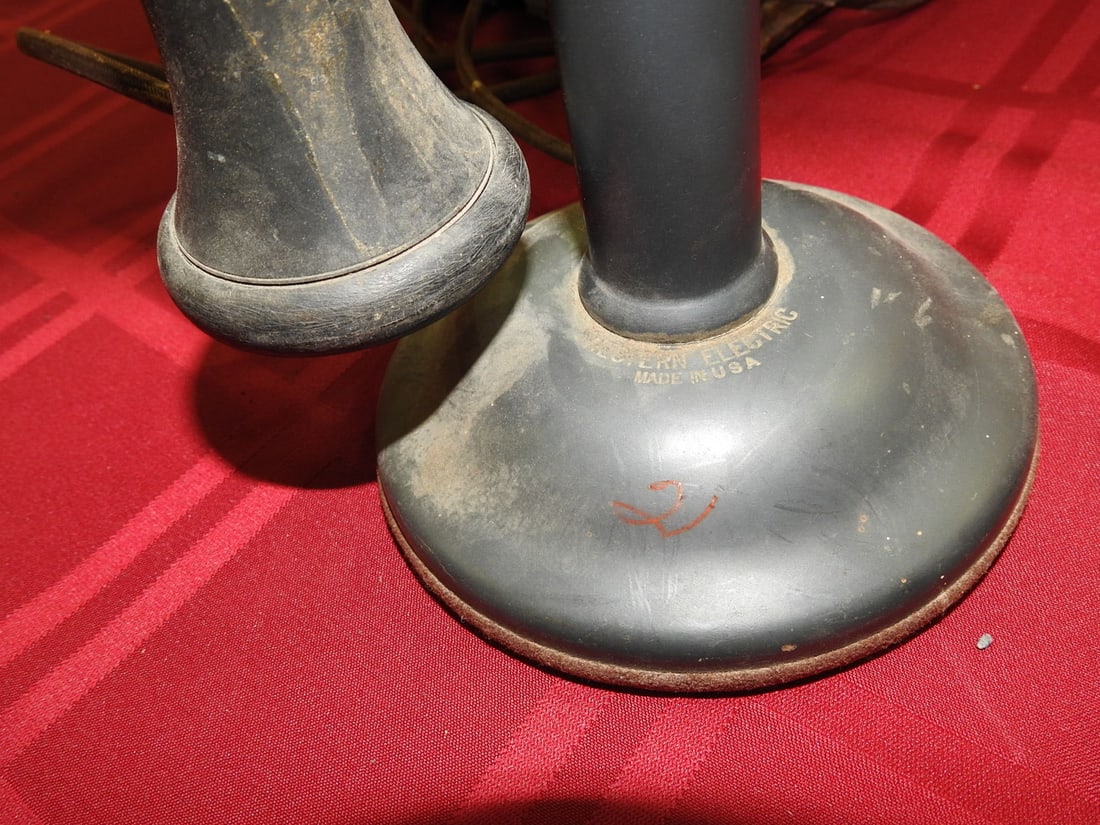 Western Electric Oak Telephone with Bells - 6