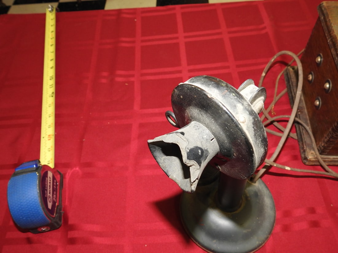 Western Electric Oak Telephone with Bells - 8