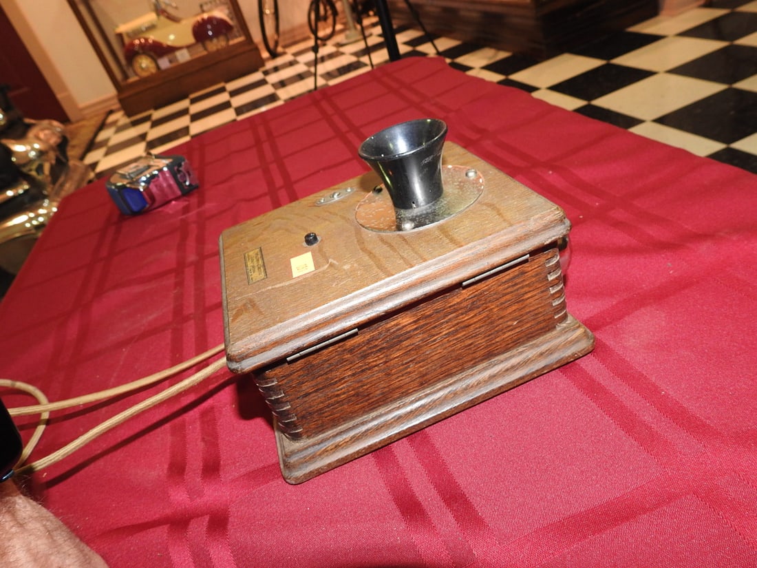 Antique Oak Desk Telephone - 3