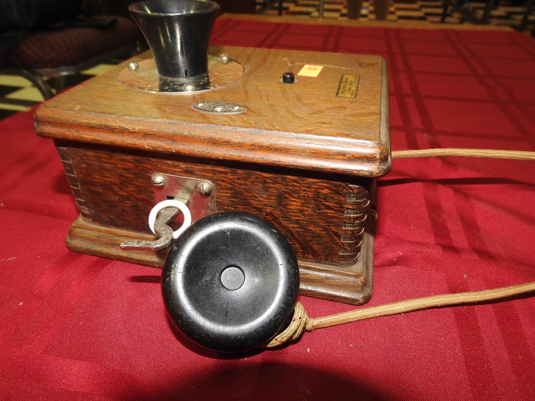 Antique Oak Desk Telephone - 4