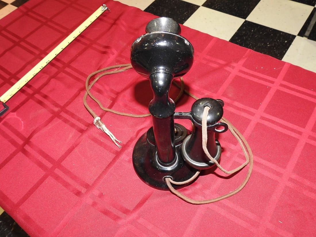 Black Candlestick Desk Telephone with Ford Tone Receiver - 3