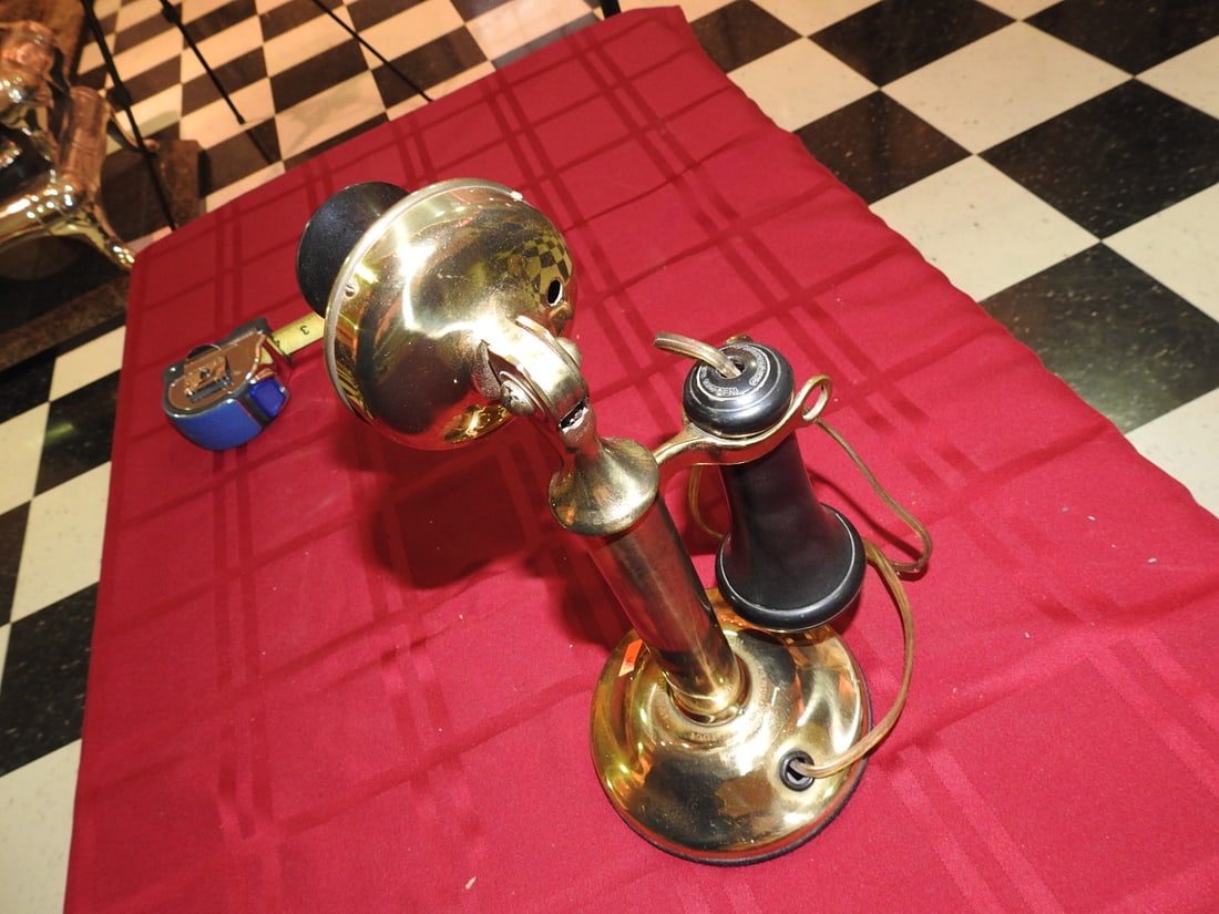 Kellogg Brass Candlestick Telephone - 2